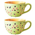 Kunhar Ceramic Soup Mug - Wild Willow, 2 Piece, 350 ML
