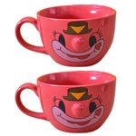 Kunhar Ceramic Soup Mug - Light Red, 2 Piece, 350 ML