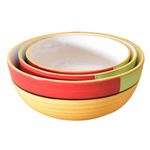 Kunhar Ceramic Mixing Bowls - 750 ML, 500 ML and 300 ML, 3 Pieces, Yellow