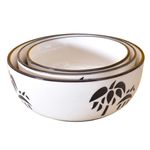 Kunhar Ceramic Mixing Bowls - 750 ML, 500 ML and 300 ML, 3 Pieces, White