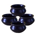 Kunhar Ceramic Sauce Holder - 90 ML, 4 Pieces, Black Matt