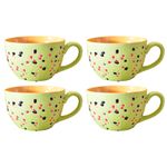 Kunhar Ceramic Soup Mug - Wild Willow, 4 Piece, 350 ML