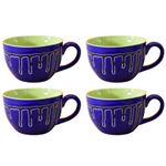 Kunhar Ceramic Soup Mug - Blue Green, 4 Piece, 350 ML