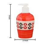 KunhaR Ceramic Long-Lasting Liquid Handwash Soap Dispenser for Bathroom | Handwash Bottle for Kitchen | Soap Dispenser for Wash Basin | Bathroom Accessories | 300 ml, Red Multicolor