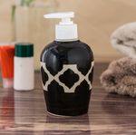 KunhaR Ceramic Long-Lasting Liquid Handwash Soap Dispenser for Bathroom | Handwash Bottle for Kitchen | Soap Dispenser for Wash Basin | Bathroom Accessories | 300 ml, Black Chidi