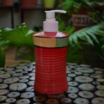 KunhaR Ceramic Long-Lasting Liquid Handwash Soap Dispenser for Bathroom | Handwash Bottle for Kitchen | Soap Dispenser for Wash Basin | Bathroom Accessories | 300 ml, Halloween Orange