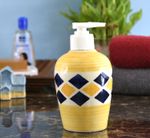 KunhaR Ceramic Long-Lasting Liquid Handwash Soap Dispenser for Bathroom | Handwash Bottle for Kitchen | Soap Dispenser for Wash Basin | Bathroom Accessories | 300 ml, Yellow Brick, 2 Pieces