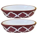 KunhaR Ceramic Soap Dish Holder, Ceramic Soap Dish Tray Holder,2 Pieces, Purple Brown