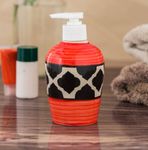 KunhaR Ceramic Liquid Soap Dispenser, 300 Ml, Red Black