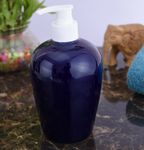 KunhaR Ceramic Long-Lasting Liquid Handwash Soap Dispenser for Bathroom | Handwash Bottle for Kitchen | Soap Dispenser for Wash Basin | Bathroom Accessories - Blue Plane, 450ml