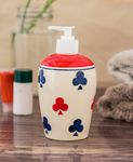 KunhaR Ceramic Long-Lasting Liquid Handwash Soap Dispenser for Bathroom | Handwash Bottle for Kitchen | Soap Dispenser for Wash Basin | Bathroom Accessories - White Chidi, 450ml