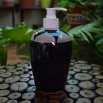 KunhaR Ceramic Long-Lasting Liquid Handwash Soap Dispenser for Bathroom | Handwash Bottle for Kitchen | Soap Dispenser for Wash Basin | Bathroom Accessories | 450 ml, 1 Piece, Graphite