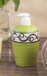 KunhaR Ceramic Liquid Soap Dispenser - Green Line, 450ml, 2 Pieces
