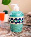 KunhaR Ceramic Liquid Soap Dispenser - SkyBlue Brick, 450ml, 2 Pieces