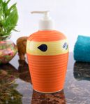 KunhaR Ceramic Liquid Soap Dispenser, Handwash Dispenser - Orange Yellow, 450ml, 2 Pieces