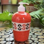 KunhaR Ceramic Long-Lasting Liquid Handwash Soap Dispenser for Bathroom | Handwash Bottle for Kitchen | Soap Dispenser for Wash Basin | Bathroom Accessories | 450 ml, 2 Pieces, Jasper