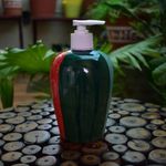 KunhaR Ceramic Long-Lasting Liquid Handwash Soap Dispenser for Bathroom | Handwash Bottle for Kitchen | Soap Dispenser for Wash Basin | Bathroom Accessories | 450 ml, 2 Pieces, Finch