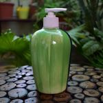 KunhaR Ceramic Long-Lasting Liquid Handwash Soap Dispenser for Bathroom | Handwash Bottle for Kitchen | Soap Dispenser for Wash Basin | Bathroom Accessories | 450 ml, 2 Pieces, Camo Green