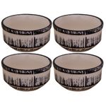 Kunhar Ceramic Sauce Holder - 100 ML, 4 Pieces, Black White