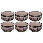 Kunhar Ceramic Sauce Holder - 100 ML, 6 Pieces, Black White