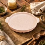Kunhar Ceramic Snacks Serving Tray, Pizza Plate - 1 Piece, White Matt, 8 Inch