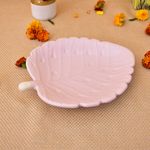 Kunhar Ceramic Leaf Shaped Snacks Serving Tray, Serving Tray