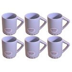 Kunhar Ceramic Tea Cups, Coffee Cups - 6 Pieces, Rock Blue, 200 Ml