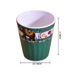 Kunhar Ceramic Tea Glass with Warli Painting, Milk Glass with Warli Painting, Coffee Glass - 6 Pieces, Dark Green Blue, 125ml