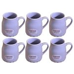 Kunhar Ceramic Tea Cups, Coffee Cups - 6 Pieces, Rock Blue, 160 Ml