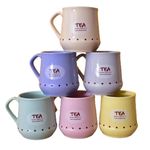 Kunhar Ceramic Coffee Mugs, Tea Cups - 6 Pieces, Multicolor, 180 ml