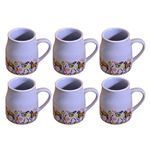 Kunhar Ceramic Tea Cups, Coffee Cups - 6 Pieces, Rock Blue, 160 Ml