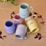 Kunhar Ceramic Multicolor Can Shape Tea Cup, Coffee Mug, Milk Mug (160 Ml Set of 6)