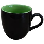 Kunhar Ceramic Tea Cup - 150 Ml, 6 Pieces, Black Green