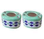 KunhaR Ceramic Toothbrush Holder Stand for Bathroom,2 Pieces, Green