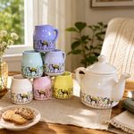 Kunhar Ceramic 6 Cups and 1 Kettle Tea Cup Set - Multicolor