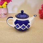 KunhaR Ceramic Teapot - 1 Piece, Blue Chidi, 400ml