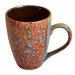 Kunhar Ceramic Milk Mug, Coffee Mug - 1 Piece, Orange Blue, 350ml