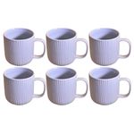 Kunhar Ceramic Milk Mug, Coffee Mug - 6 Pieces, Blue Haze, 300 ml