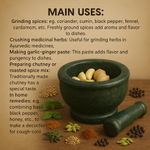 KunhaR Natural Green Marble Mortar and Pestle Set, Imam Dasta, Ohkli Musal, Kharal - 4 x 3 Inches, Green, (Full Polish)