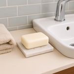 KunhaR Premium Natural Marble Soap Dish Holder for Bathroom, Wash Basin & Shower (4 x 4 Inch)