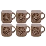 Kunhar Ceramic Tea Cup - 160 Ml, 6 Pieces, Light Brown