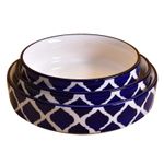 Kunhar Ceramic Bowls Set for Snacks Ceramic Serving Bowl Set for Dinner - 650 ML, 550 ML and 400 ML, 3 Pieces, Blue