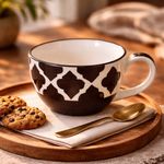 Kunhar Ceramic Jumbo Coffee Mug Soup Mug Noodle Mug - 350 ML - Microwave Safe & Freezer Safe, Set of 1, Black Chidi