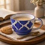 Kunhar Ceramic Jumbo Coffee Mug Soup Mug Noodle Mug - 350 ML - Microwave Safe & Freezer Safe, Set of 1, Blue Chidi