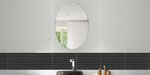 Kunhar Frameless Oval Wall Mirror 12 x 16 Inch Modern Home Decor Bathroom Bedroom Living Room Accent