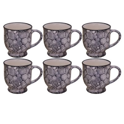 Kunhar Ceramic Tea Cup - 160 Ml, 6 Pieces, Blue Luster