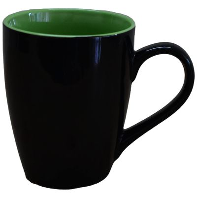 Kunhar Ceramic Coffee Mug, Ceramic Milk Mug - 350 Ml, 1 Piece, Green Black Shine